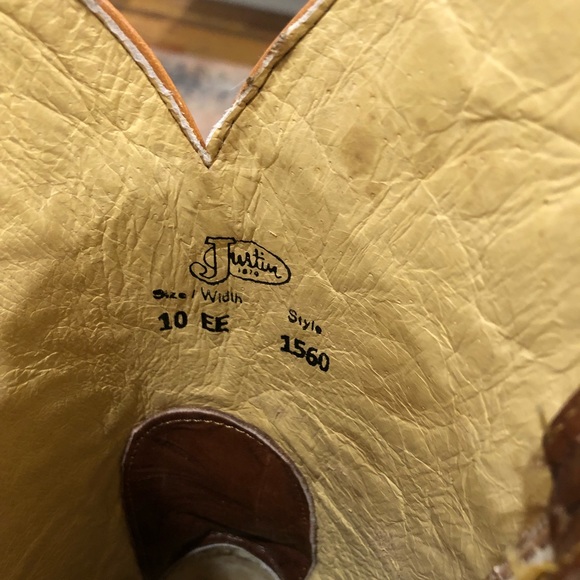 Justin Marbled Chestnut Brown Deerlite Cowboy Boots - Picture 6 of 10